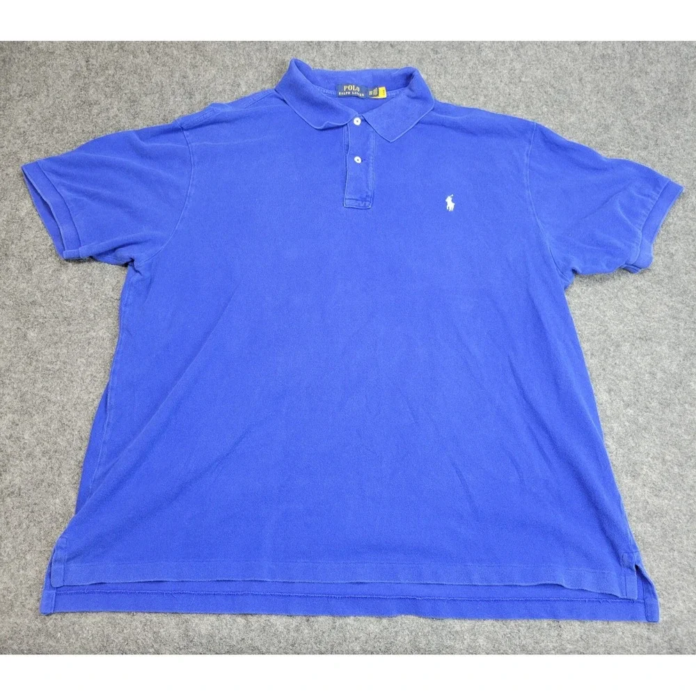 Polo Ralph Lauren Polo Mens 2XB Blue Classic Fit Embroidered Logo Preppy Big